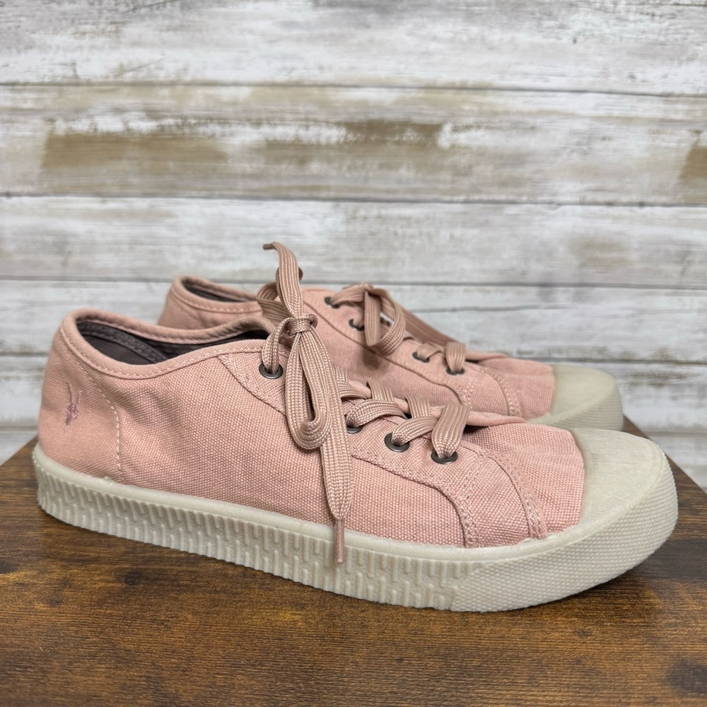 ALLSAINTS Women's Clemmy Low Top Sneakers Pink Canvas Shoes size 41 | 10